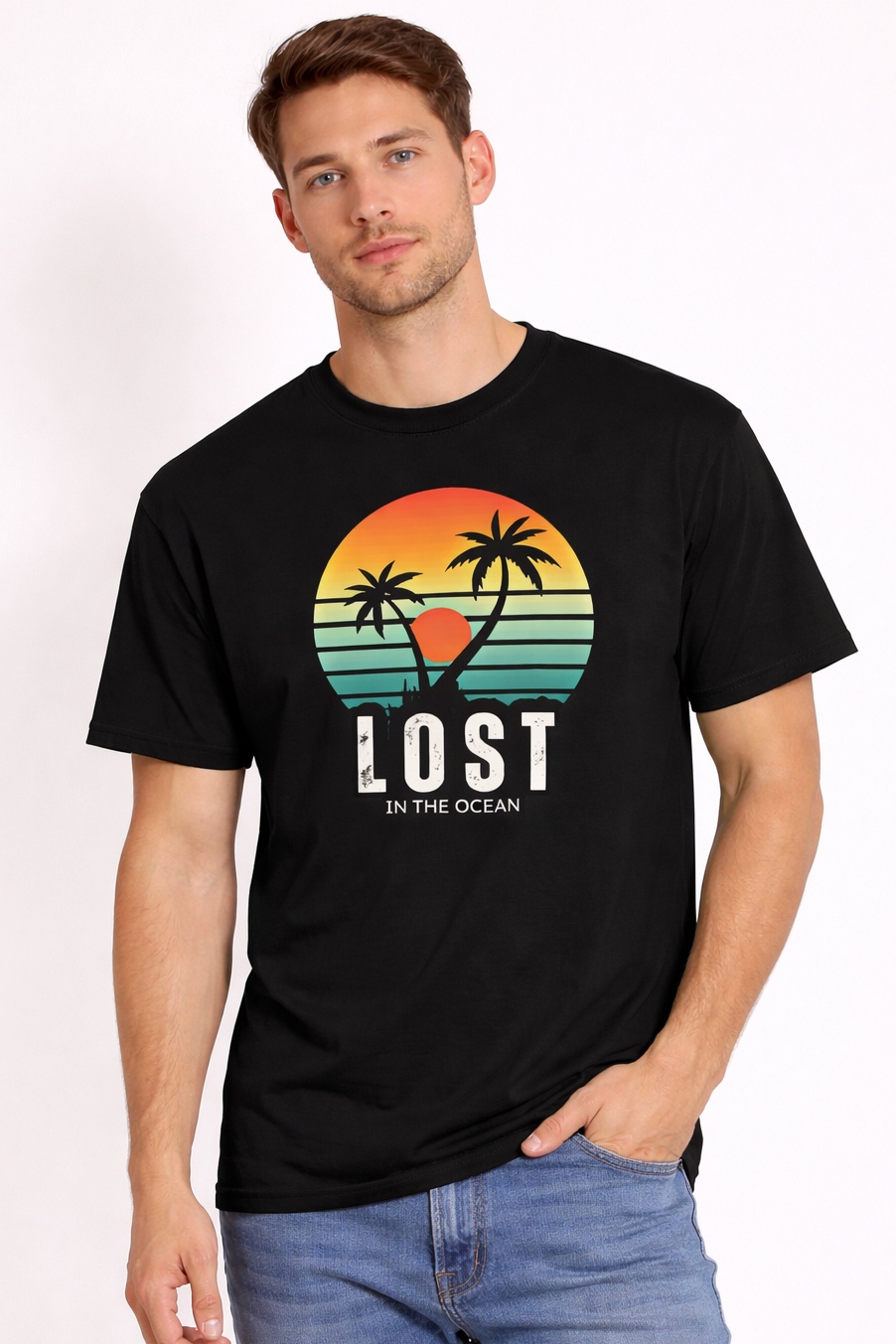 Zenvyre ' LOST IN THE OCEAN'  Unisex Classic Crew T-Shirt